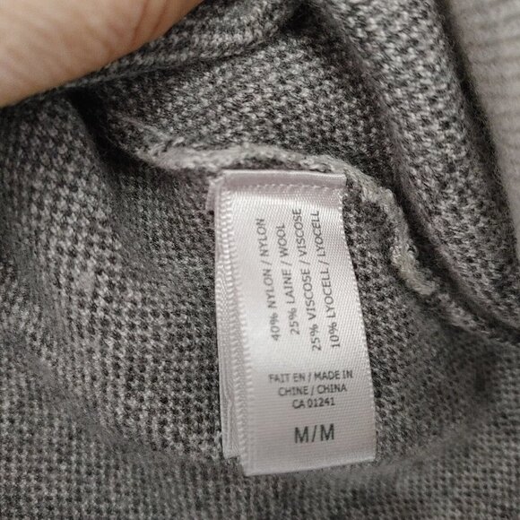 Contemporaine  Cardigan Sweater Womens Size Medium Gray V Neck Nylon/Wool Blend - Picture 3 of 4